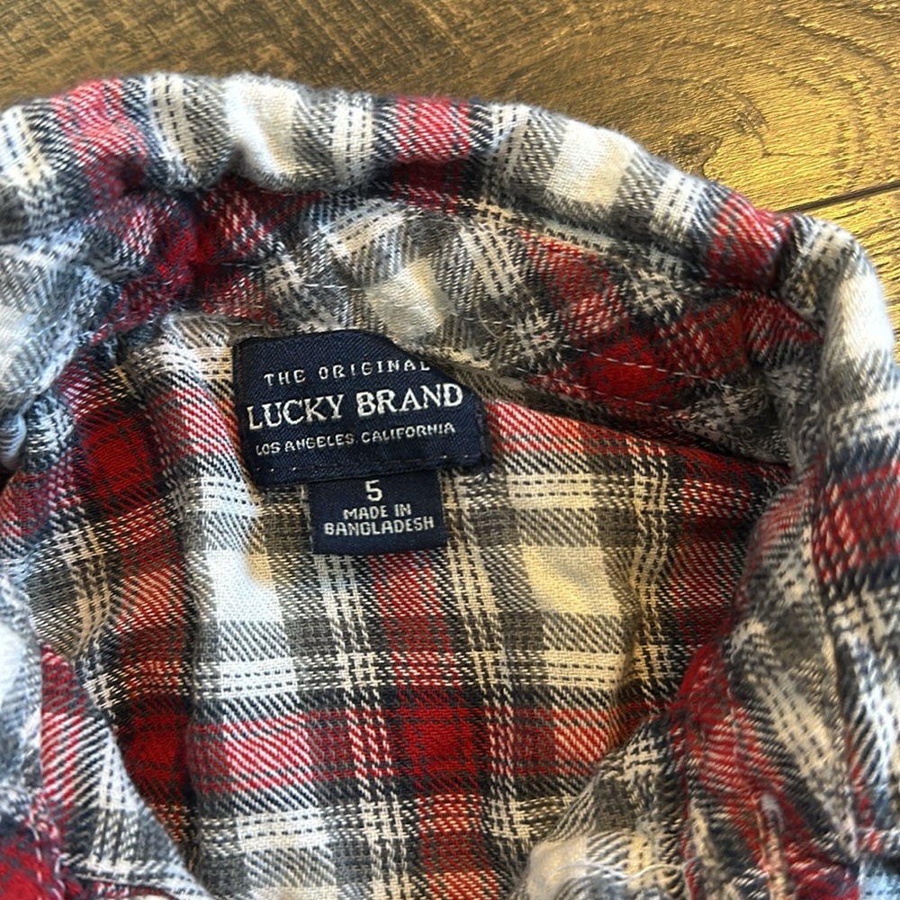 Lucky Brand boys flannel shirt size 5 - Picture 3 of 5